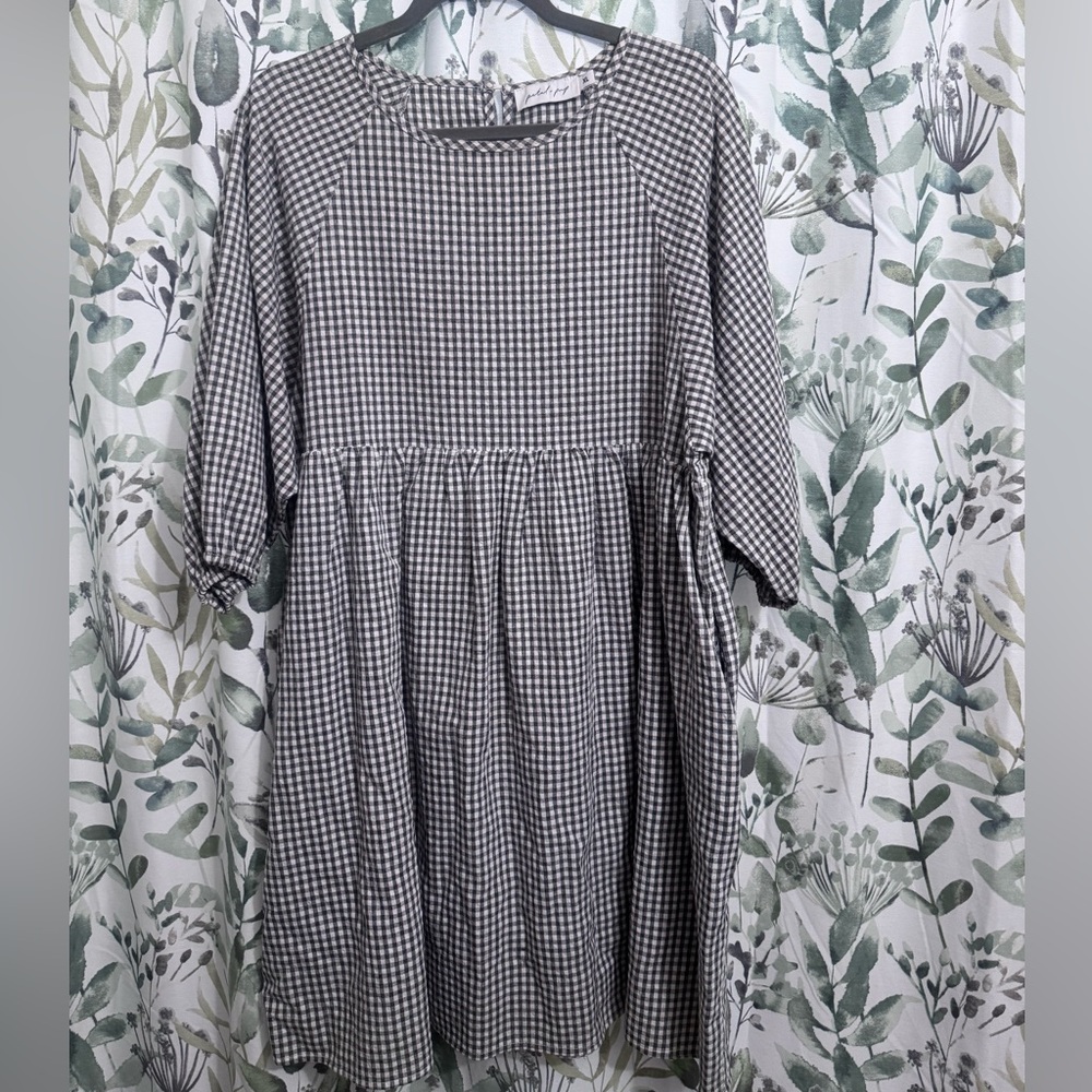 Petal & Pup Gingham Dress in Black and White